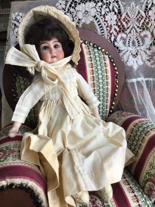 Antique Armand Marseille Floradora Doll A 7/0 M Germany 14 " Bisque Leather Body