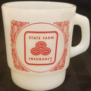 Vintage Fire King State Farm Coffee Mug Cup Like A Good Neighbor Advertising