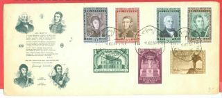 Argentina 7 Diff Stamp On Fdc Cover 1950