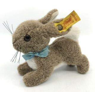Steiff Hoppy Bunny Rabbit Beige Plush 13cm 5in Id Button Tag 1980s Vintage