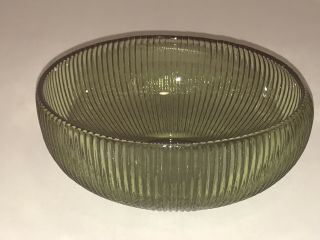 Vintage E.  O Brody Co.  Green Ribbed Depression Glass Bowl 6 
