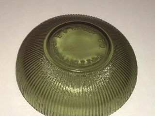 Vintage E.  O Brody Co.  Green Ribbed Depression Glass Bowl 6 