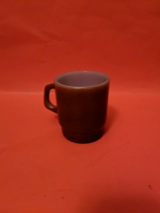 Vintage Orange Anchor Hocking Fire King Oven Proof Coffee Mug Stackable Cup 8 Oz