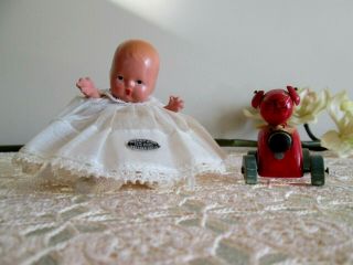 Bisque Nancy Ann Storybook Hush - A - Bye Baby Doll