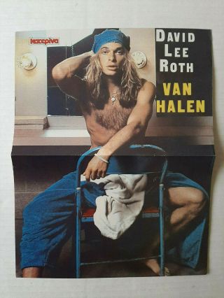 David Lee Roth Van Halen 1985 Greek Mini Magazin Double Page Mini Poster