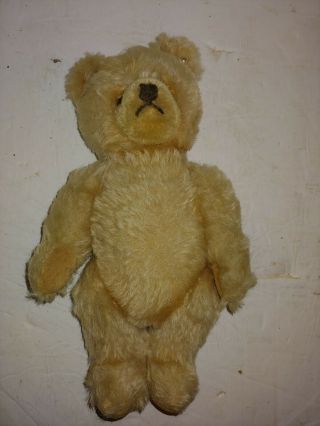 Vintage Steiff 9 " Tall Teddy Bear,  Jointed Arms,  Legs,  Head,  Metal Button In Ear