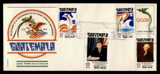 Dr Who 1976 Guatemala Fdc Bicentenary Usa Independence C215822