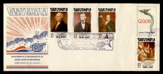 Dr Who 1976 Guatemala Fdc Bicentenary Usa Independence C215821