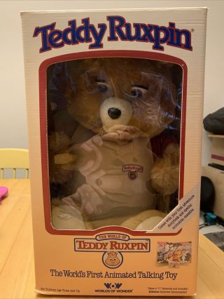 1985 Wow Vintage Teddy Ruxpin Complete With Grubby,  Bonus Extra Books And Tapes