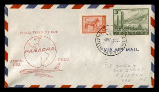 Dr Who 1960 Argentina First Flight Panagra Buenos Aires To Miami Fl C216556