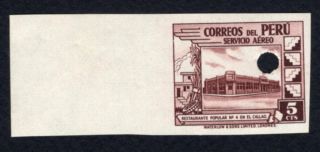 Peru 1938 Airmail Definitive Stamp Imperforate Value 5 Cts Mnh Proof Rare R R