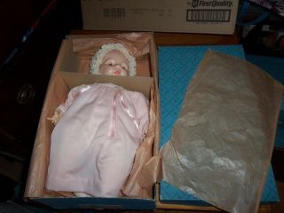 Vintage 1966 Madame Alexander 18” Victoria Baby Doll Pink Dress & Bonnet Mib