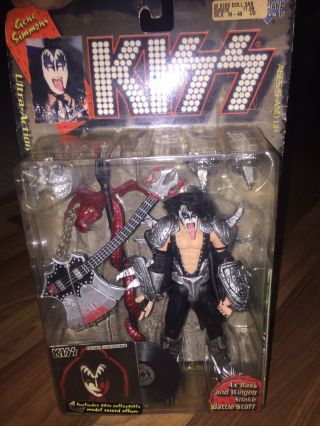 Kiss Gene Simmons Ultra Action Figure 1997 Mcfarlane Toys W/ Model Record