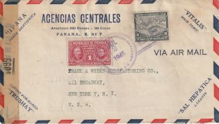 1945 Panama Censored Cover From Colon To Broadway York Usa