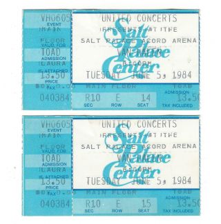 Pair Vintage 1984 Van Halen Concert Ticket Stubs Salt Palace Arena Eddie Roth