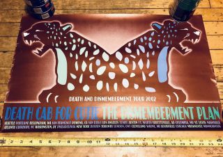 Death Cab For Cutie Concert Poster 2002 Dismemberment Plan Tour Rare Dcfc