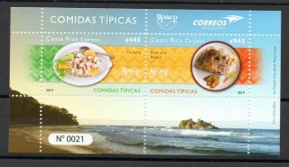 Costa Rica 2019 Stamps America - Upaep,  Typical Meals,  Mini Sheet,  Mnh