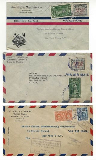 Panama,  Panama City - 20 Vintage Air Mail Stamped Envelops Post Marked 1946 Rare