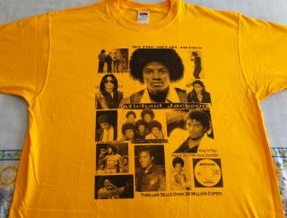 Vintage Soul/r&b T - Shirt - Michael Jackson - Collage - Yellow Xl - Motown