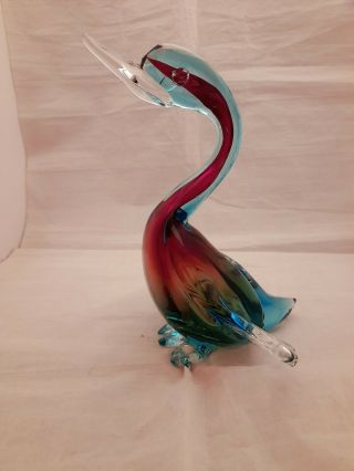 Murano Glass Duck Stunning Colours 9 " Tall 1.  2kg (7c)
