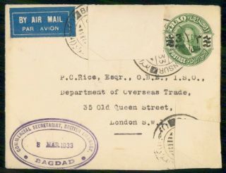 Mayfairstamps Iraq Ad 1933 Cover Baghdad British Embassy Wwk6613