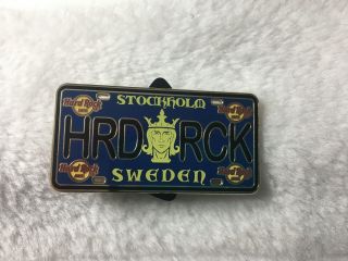 Hard Rock Cafe Pin Stockholm Sweden License Plate W City Flag As Background