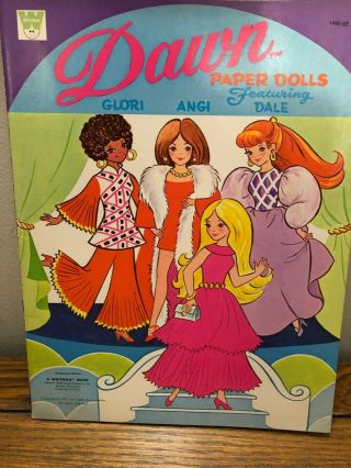 1971 Dawn Paper Dolls,  Glori,  Angi,  Dale,  Whitman Book By Topper Corporation