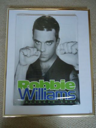 Robbie Williams Calendar 2002 Vintage 16,  Years Old Rare Valuable Gem