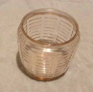 Vintage Pink Glass Ribbed Bee Hive Cookie Jar/biscuit Bowl - No Lid