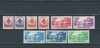 French Colonies Lebanon Liban Sc 234 - 42 Stamp Set - 2 Scans