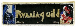 Running Wild - Death Or Glory - Superstripe Woven Patch Sew On Rare Pirate Metal