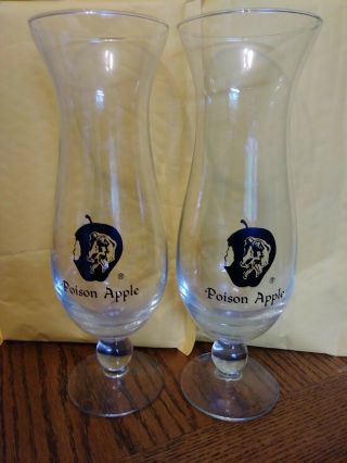 Set Of 2 Poison Apple Hurricane Glasses Collectible
