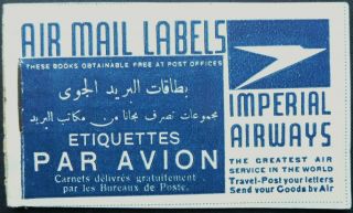 Imperial Airways 1935 Airmail Label Booklet (egypt Edition) - See