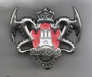 Hard Rock Cafe Pin: Hamburg 3d Dragon And Crest Le200