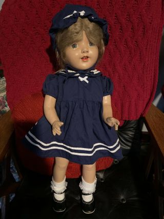 Antique/vintage Composition &cloth Mama Doll 27” With 2 Outfits