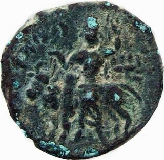 Kushan Bronze Tetradrachm Coin 195 - 230 Ad King Vasu Deva I【cat № Ma - 3402】vg