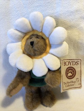 Boyds Bear “petals Daisydew” Plush Daisy Brown Bear 7” Tall