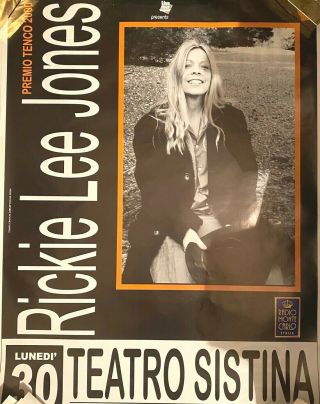Rickie Lee Jones Concert Poster - Roma Italy 30 October 2000