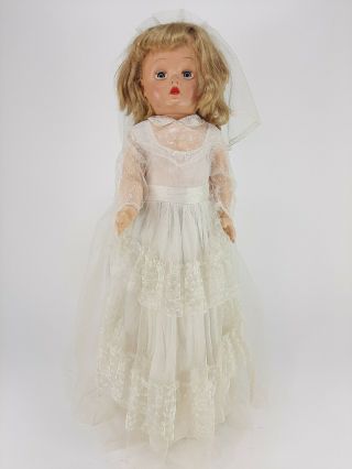 Vintage Sayco Cinderella Doll Crying Cry Box Bride Wedding Dress Playpal 28 "