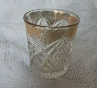 " Pennsylvania " Early American Pattern Glass 2 1/2 " Toothpick Gold Flash Eapg