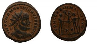 Roman Empire Copper Coin Desert Patina 374 Maximien Hercule 295 299