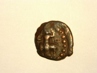 Kushan,  Vasudeva I,  Bronze Drachm.  King At Alter; Shiva,  Nandi The Bull