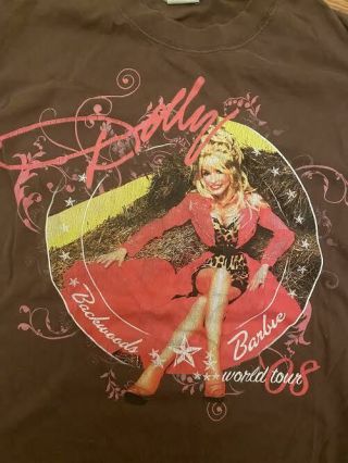 Dolly Parton Backwoods Barbie 2008 World Tour Small Concert Tee Country Music