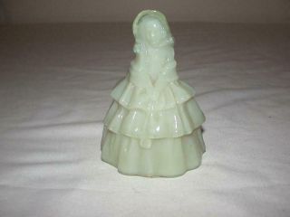 Boyd Glass " Louise " Southern Belle Light Green Dress & Bonnet Figurine B