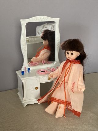 Vintage Vogue Ginny Doll Furniture Vanity,  Stool & Doll By Vogue,  Accessories