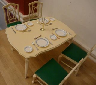 Vintage Sindy Doll Furniture,  Dining Table,  Chairs And Accessories