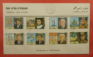 1969 Ras Al Khaima Fdc Airmail Jfk John F Kennedy