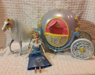 Vintage Mattel - Disney Cinderella With Horse And Carriage.