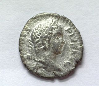 196 - 217 Ad Roman Ar Denarius Caracalla Mars With Spear And Shield About Unc