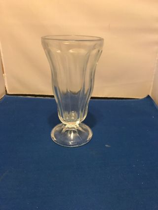Vintage Clear Glass Ice Cream Sundae Cup,  Milk Shake Glass 6 1/4” H